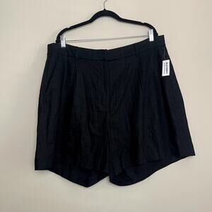 NWT‎ Old Navy Black Linen Blend Lageenlook Beach Shorts Women's Sz 2X